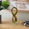 12" Amber Yellow Glass Abstract Infinity Sculpture